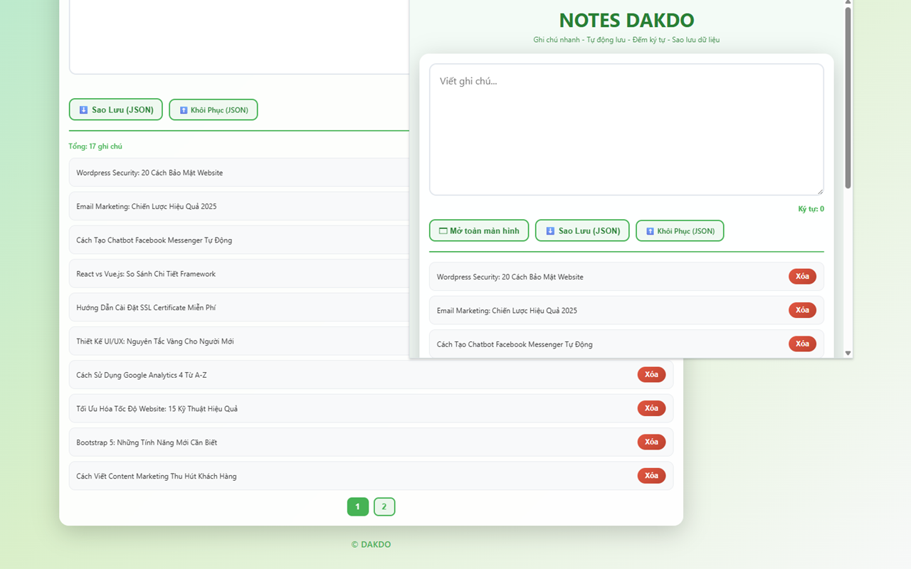NOTES DAKDO Extension